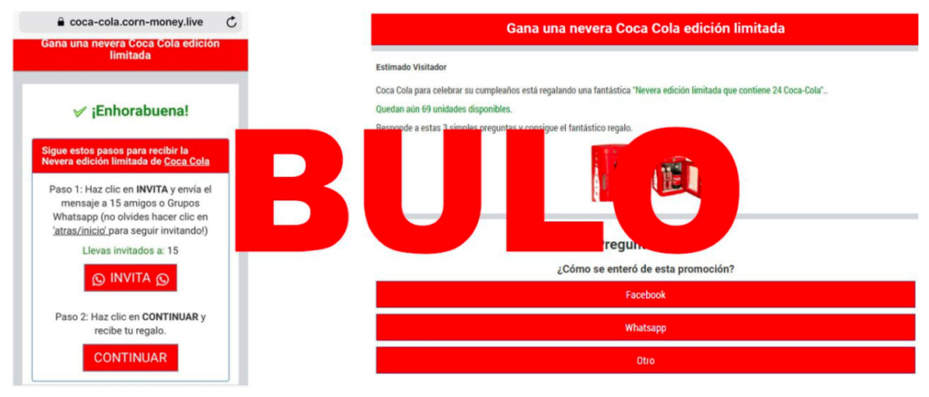Coca-Cola no está regalando una mini nevera en WhatsApp: es una nueva  campaña de phishing