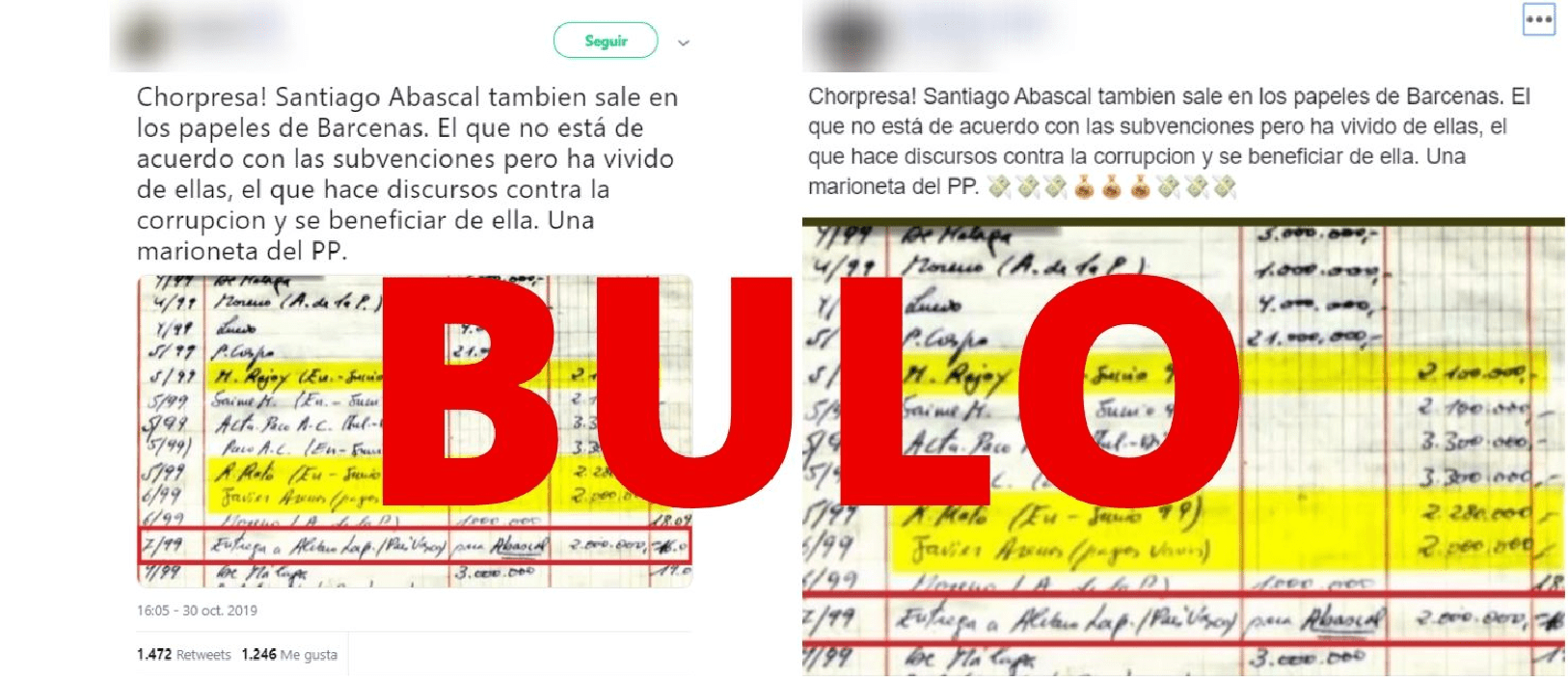 No, el Santiago Abascal que en los 'papeles de Bárcenas' no es el líder de Vox: es su Maldita.es - Periodismo para que no te la cuelen