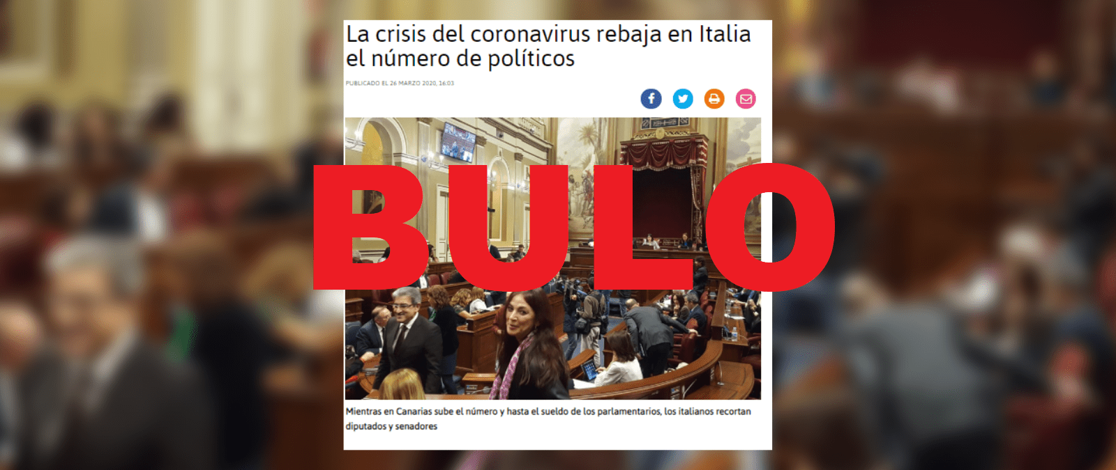 No, l’Italia non sta riducendo il numero dei politici a causa della “crisi del coronavirus” Maldita.es