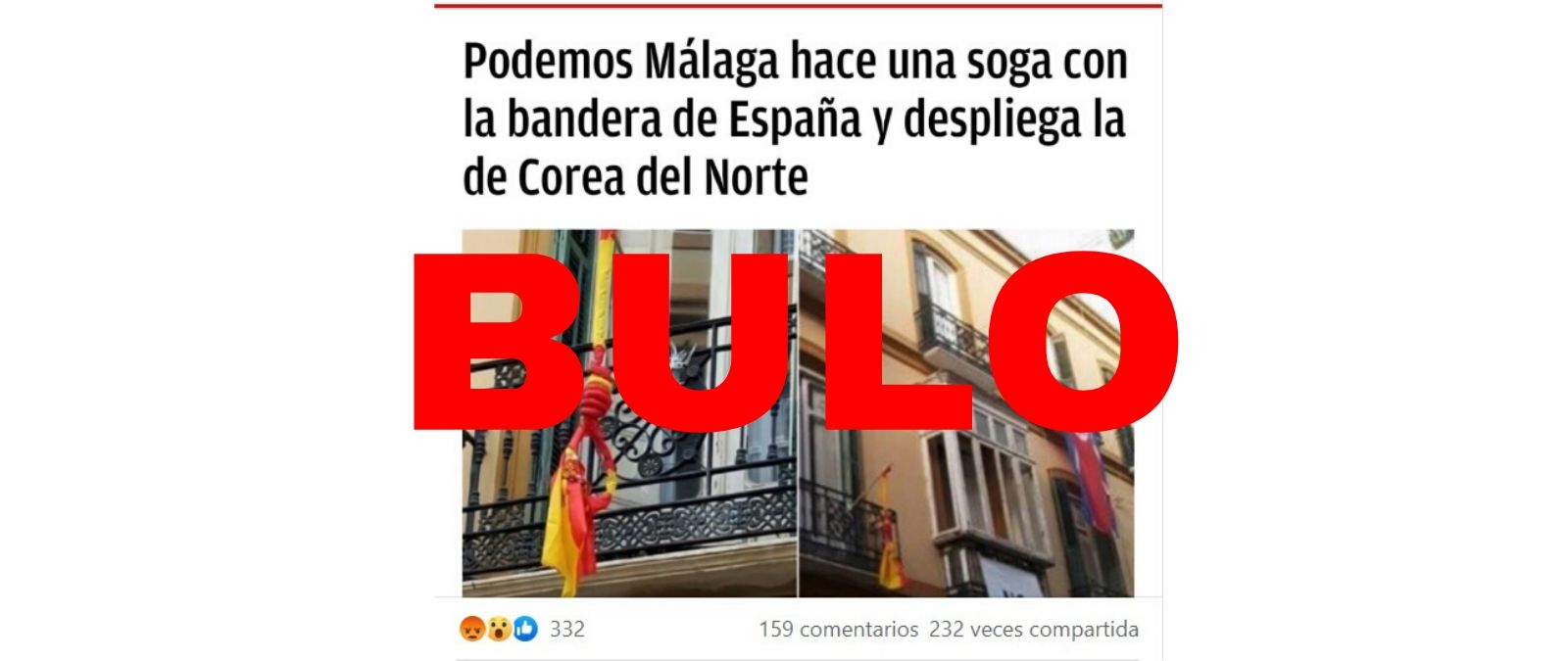 no podemos malaga no ha hecho una soga con la bandera de espana y ha desplegado la de corea del norte es un bulo viejo que vuelve maldita es no podemos malaga no ha hecho una soga