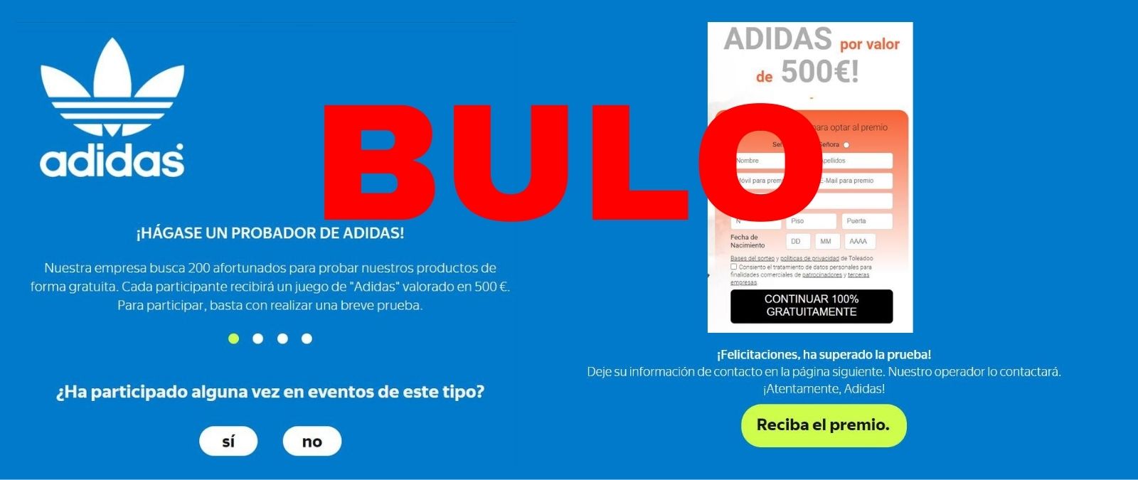 único Autonomía Fundación No, Adidas no está buscando 200 personas para probar productos por valor de  500€ de manera gratuita: es 'phishing' · Maldita.es - Periodismo para que  no te la cuelen