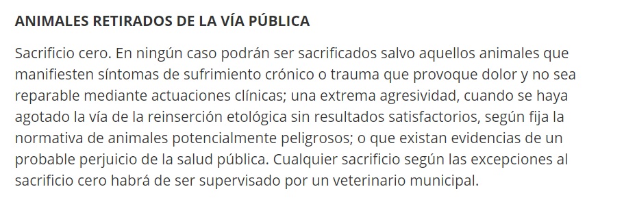 Captura de la Ordenanza Municipal de Protección, Bienestar y Tenencia Responsable de Animales del Ayuntamiento de Sevilla.