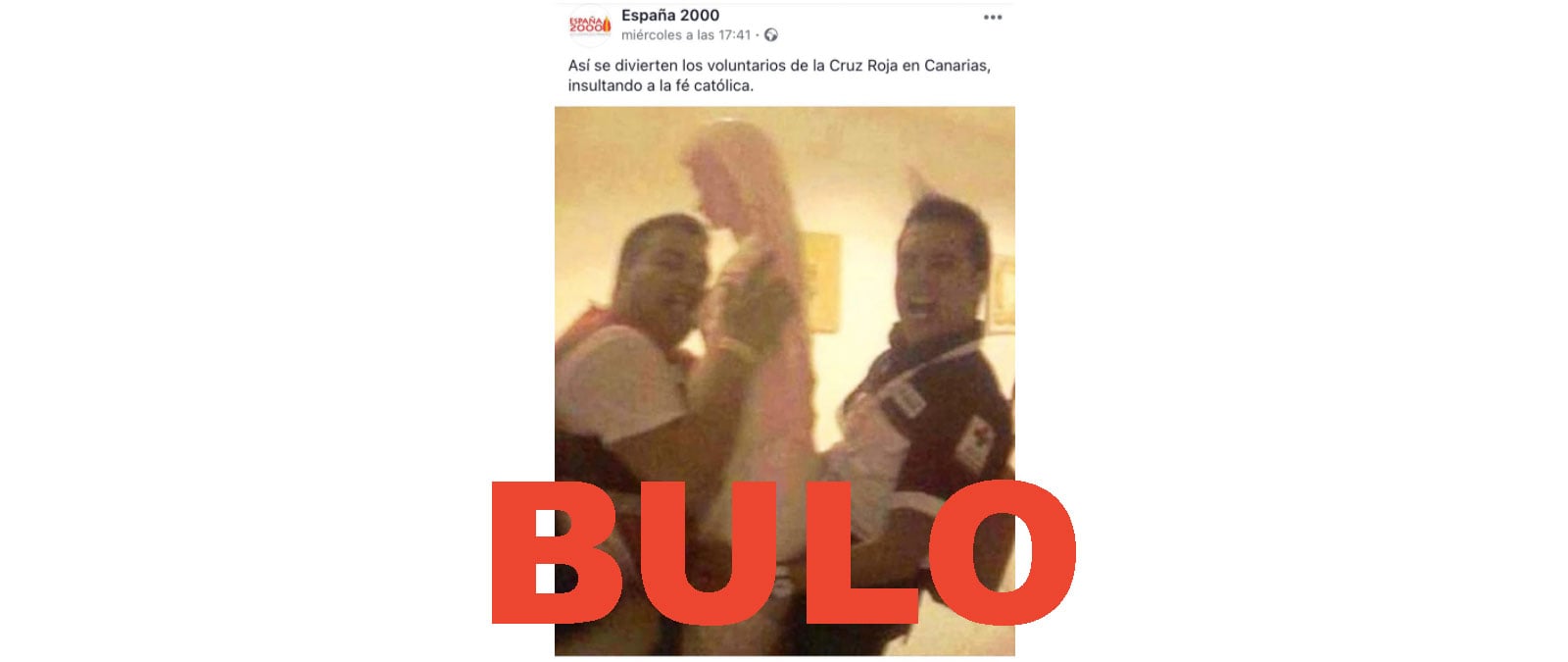 Image accompanying Así se divierten los voluntarios de la Cruz Roja en Canarias, insultando a la fé católica.