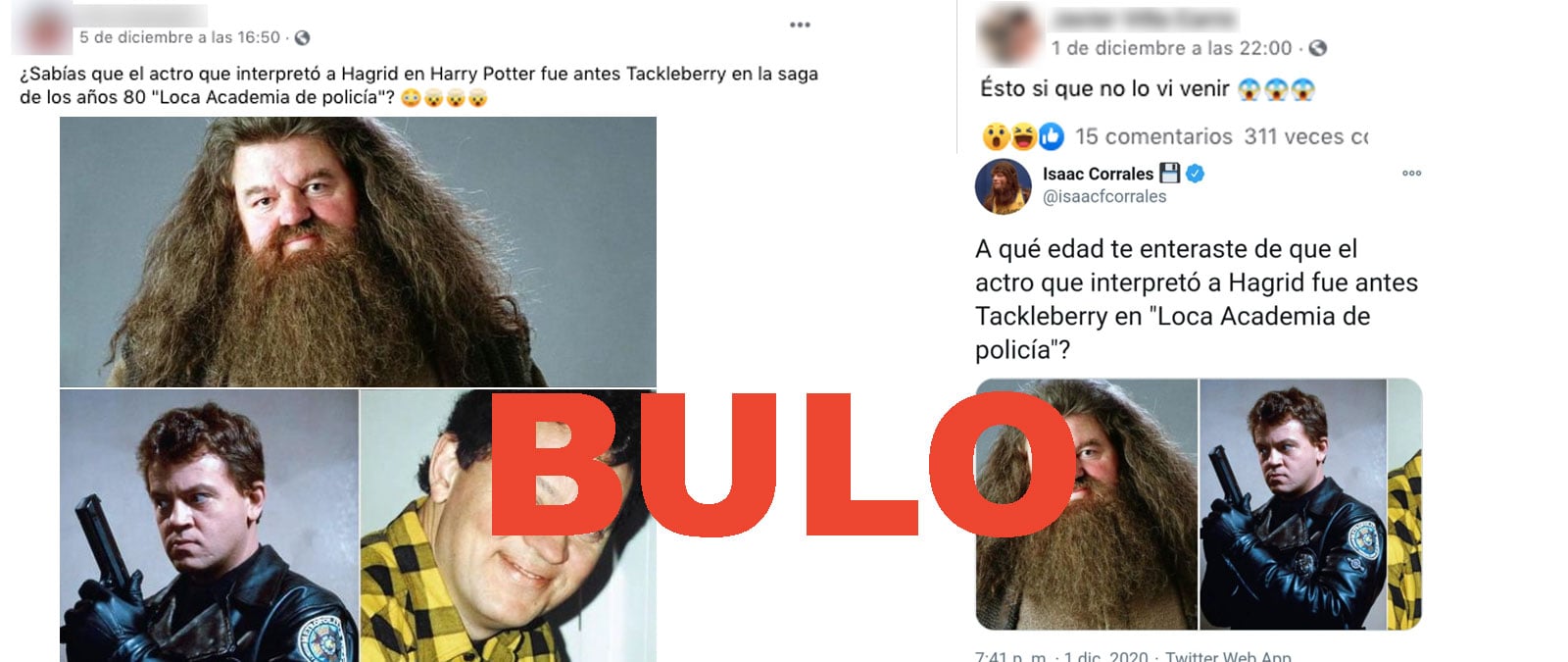 Image accompanying El actor que hizo de Hagrid en Harry Potter es el mismo que hizo de Tackleberry en Loca academia de Policía
