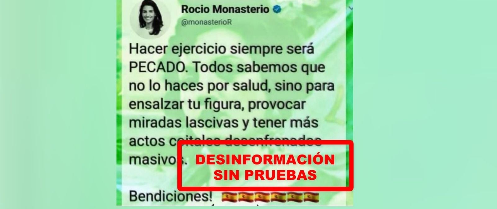 Image accompanying Rocío Monasterio dice que hacer ejercicio siempre será pecado