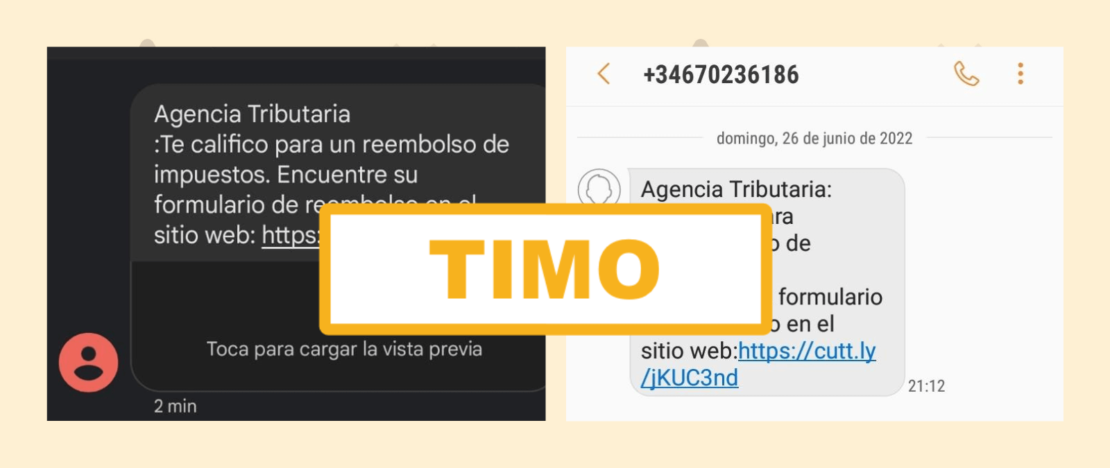 Cuidado con este supuesto SMS de la Agencia Tributaria que dice que te ...