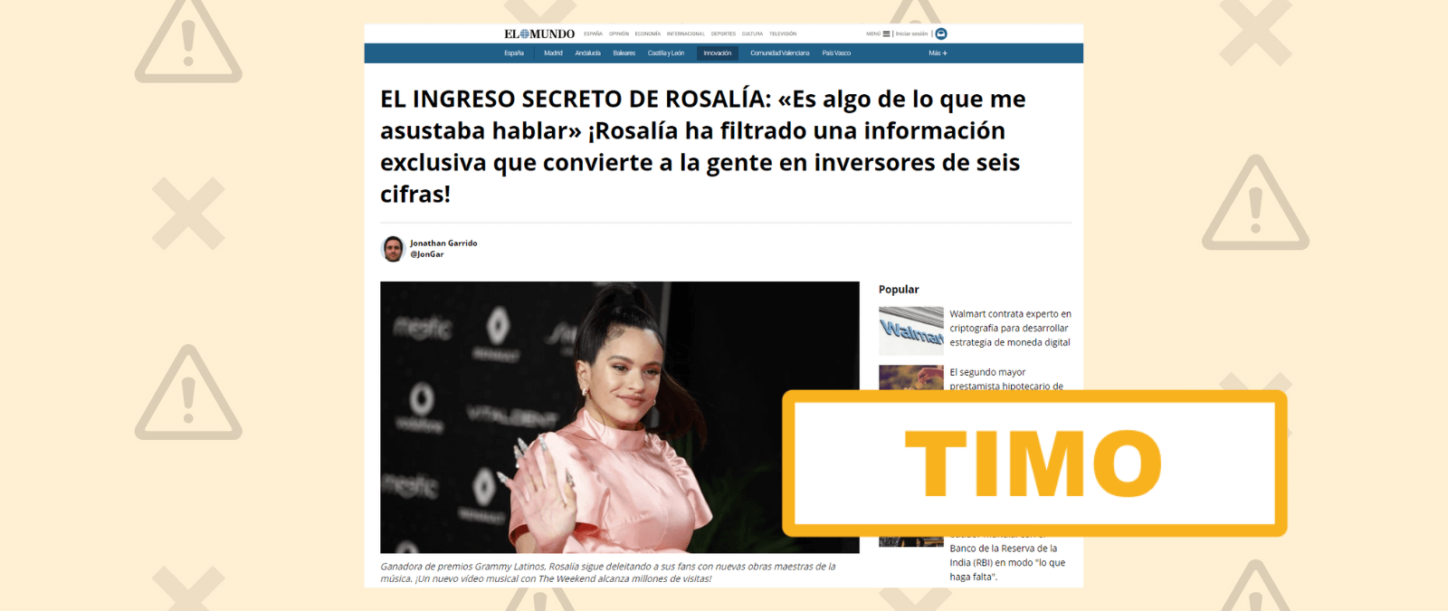 No, Rosalía no ha dicho que “fue capaz de multiplicar las inversiones seis  o siete veces” con las criptomonedas: es un timo · Maldita.es