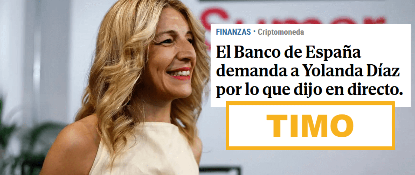 No, Yolanda Díaz no ha recomendado que inviertas en la plataforma de  criptomonedas Immediate Momentum · Maldita.es