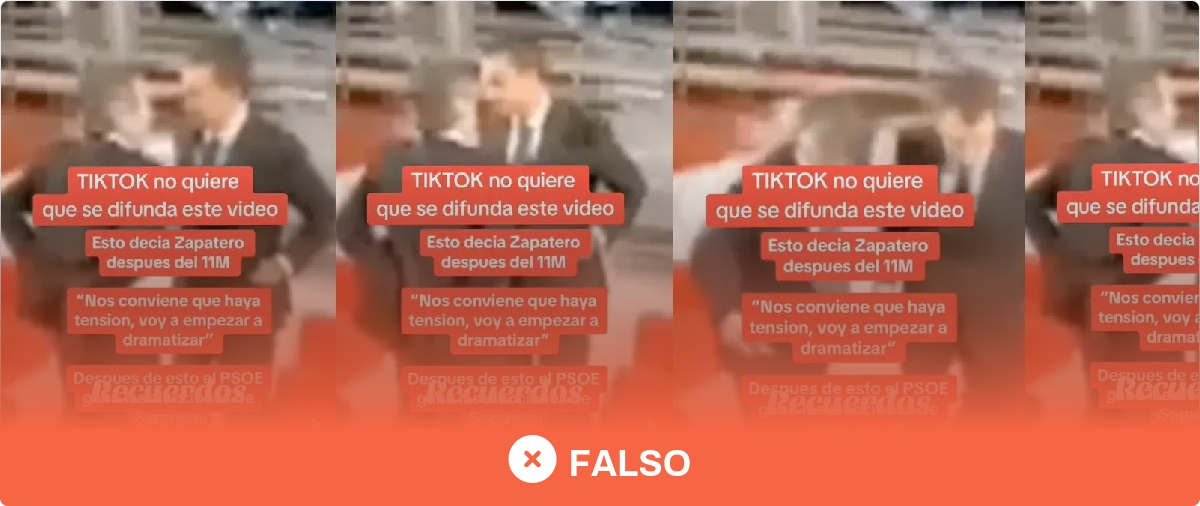 No, este vídeo en el que Zapatero dice que les conviene "que haya tensión" y que va a empezar a "dramatizar" no es de las elecciones de 2004 celebradas después del 11M