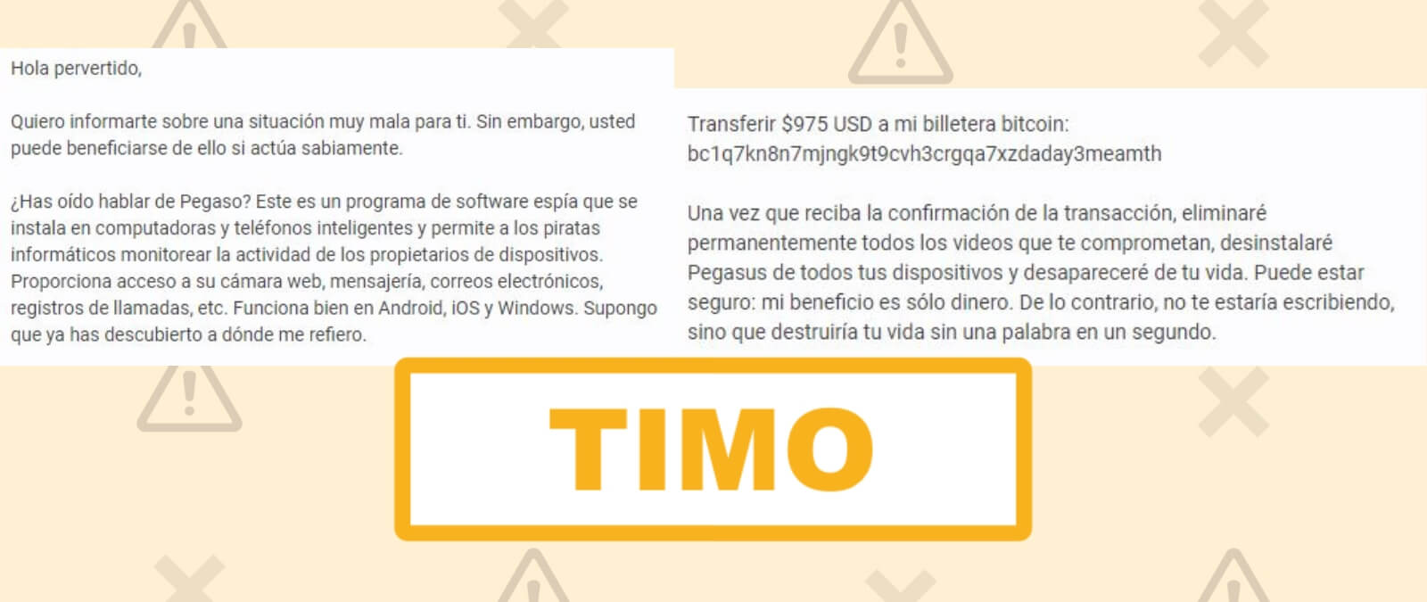 Cuidado con este email en el que te dicen que han infectado tu dispositivo  con el programa espía Pegasus: es un timo · Maldita.es