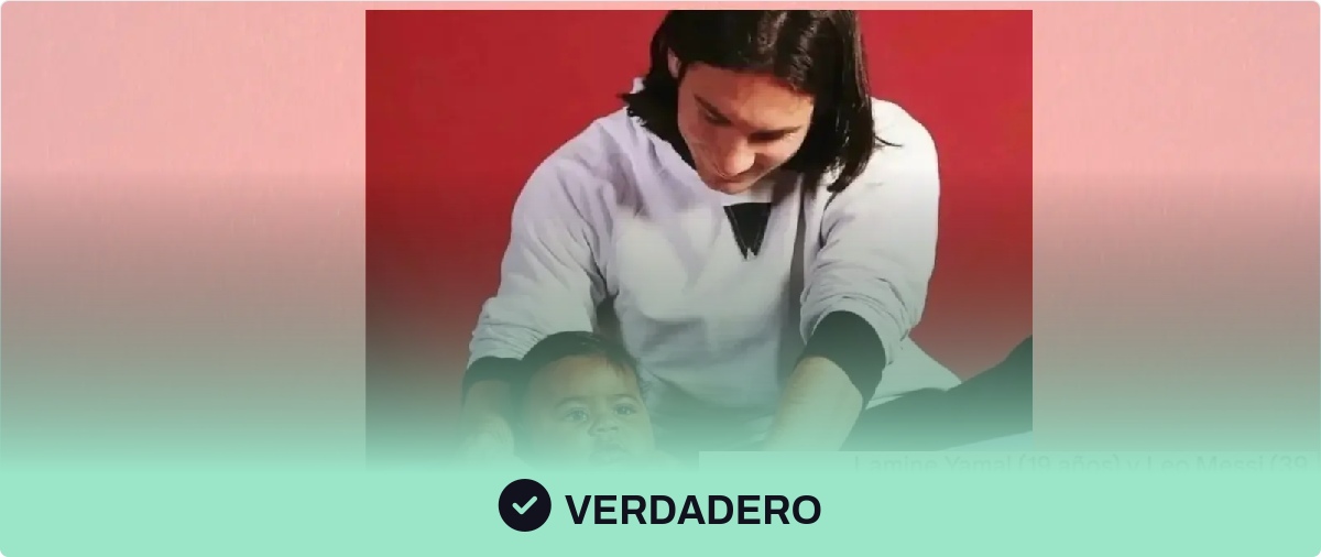 La foto viral de Messi y Lamine Yamal: es real, sale de un calendario solidario del diario Sport de 2008