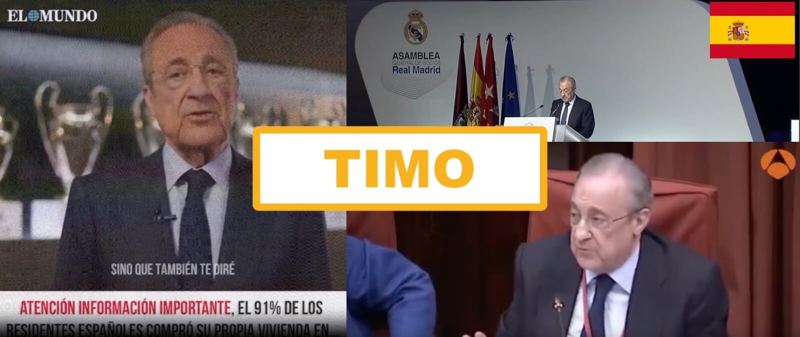 No, Florentino Pérez no ha anunciado una plataforma de inversión con la que  volverse rico: son vídeos manipulados · Maldita.es