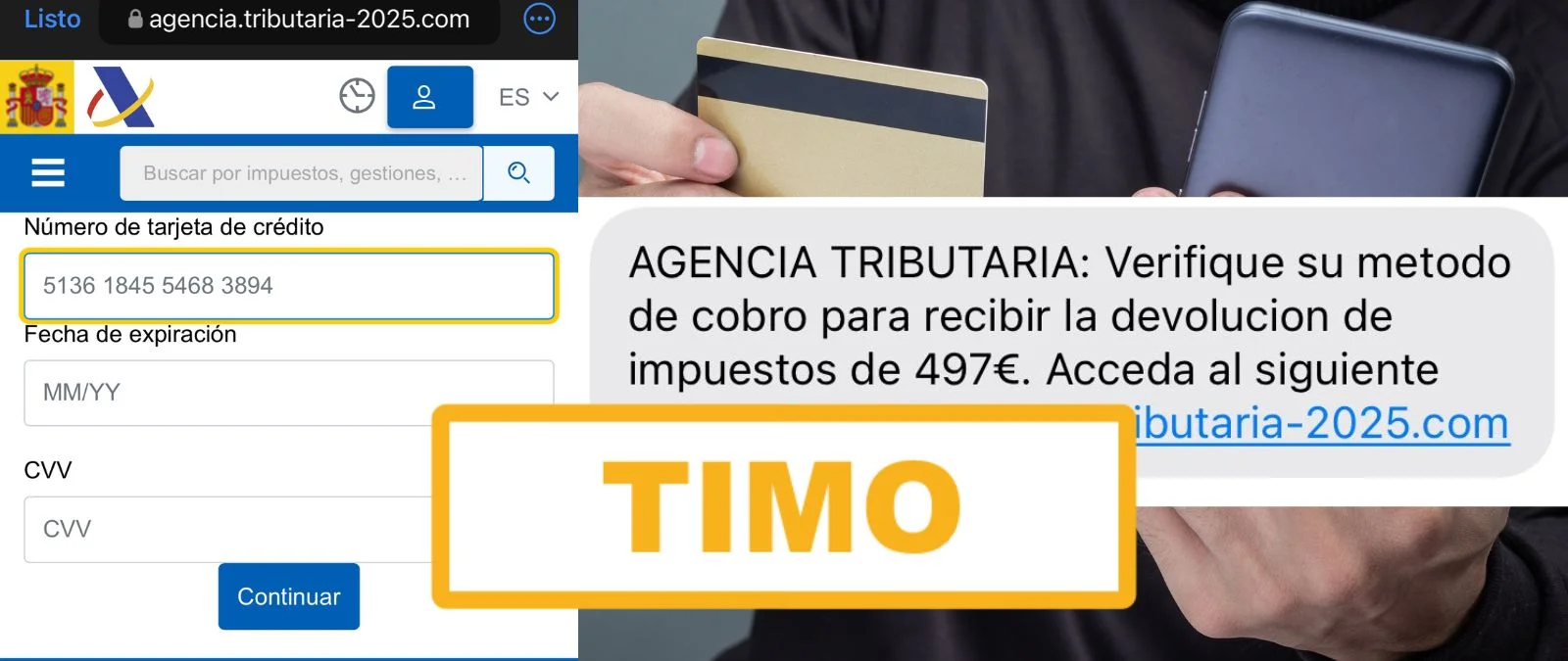 No, la Agencia Tributaria no te ha enviado un SMS para recibir una ...