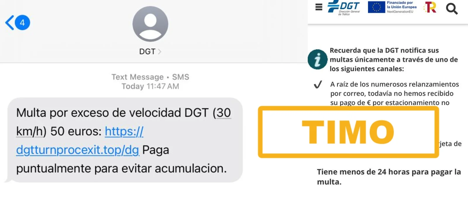 No, este SMS que te notifica una multa por exceso de velocidad no es de ...