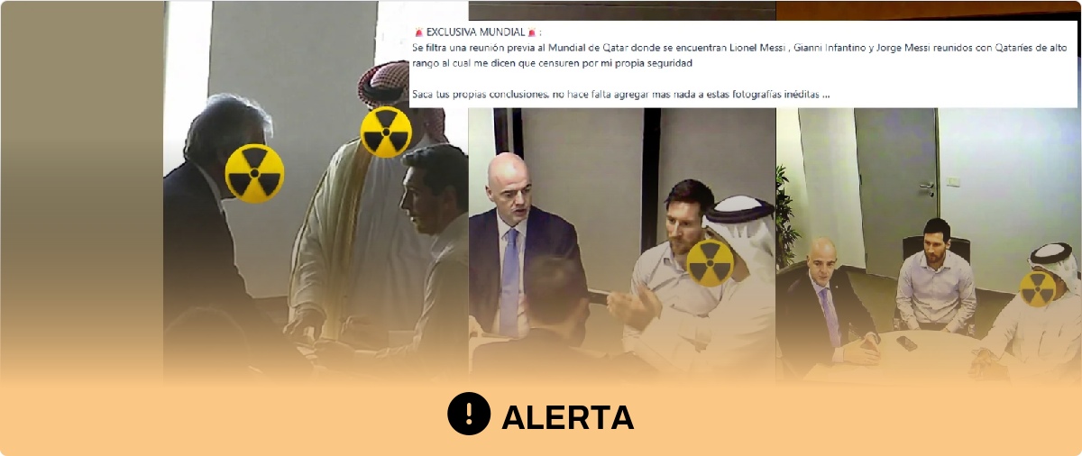 Las imágenes de la supuesta reunión entre Messi, Infantino y “qataríes de alto rango” antes del Mundial de Qatar: no hay pruebas de que sean reales y presentan indicios de haber sido creadas con IA