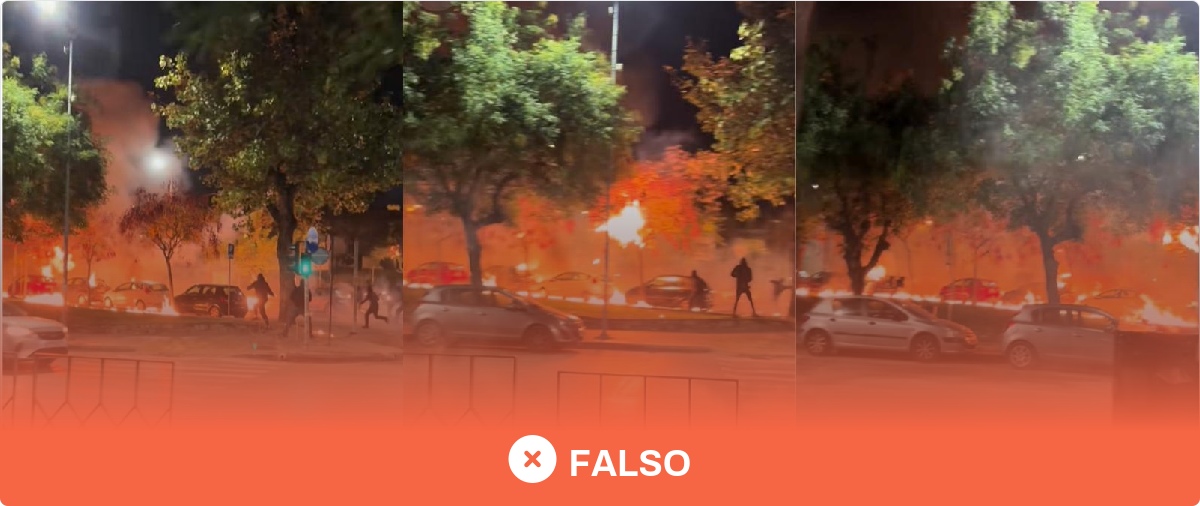 No, este vídeo no muestra a iraníes incendiando las calles del país “luchando por su libertad”: se grabó en Grecia y es previo al inicio de las protestas en Irán