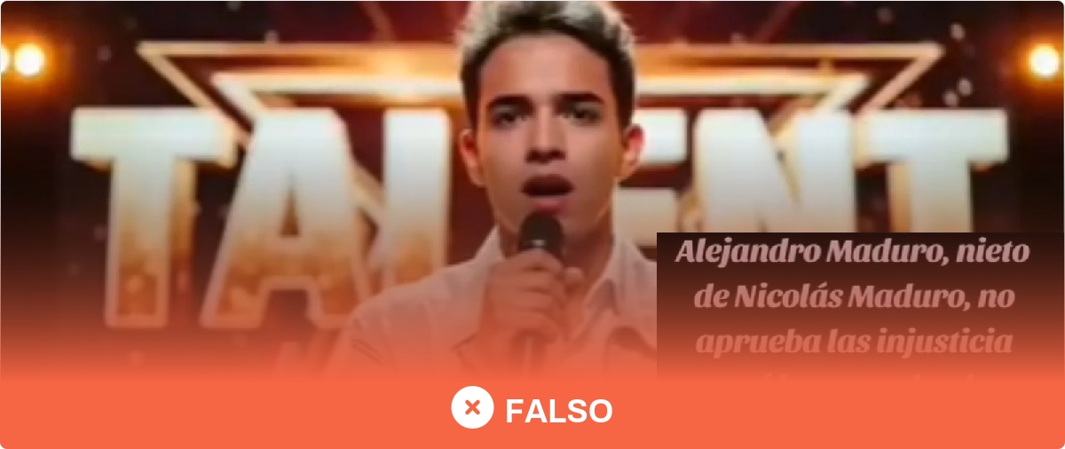 No, este vídeo del supuesto "nieto de 19 años de Nicolás Maduro", Alejandro Maduro, en Got Talent no es real: es IA