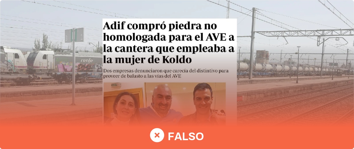 CORRECCIÓN | El contrato adjudicado por Adif a la empresa donde trabajaba la mujer de Koldo por 5,2 millones de euros para la compra de balasto para la línea entre Madrid-Sevilla no se ejecutó