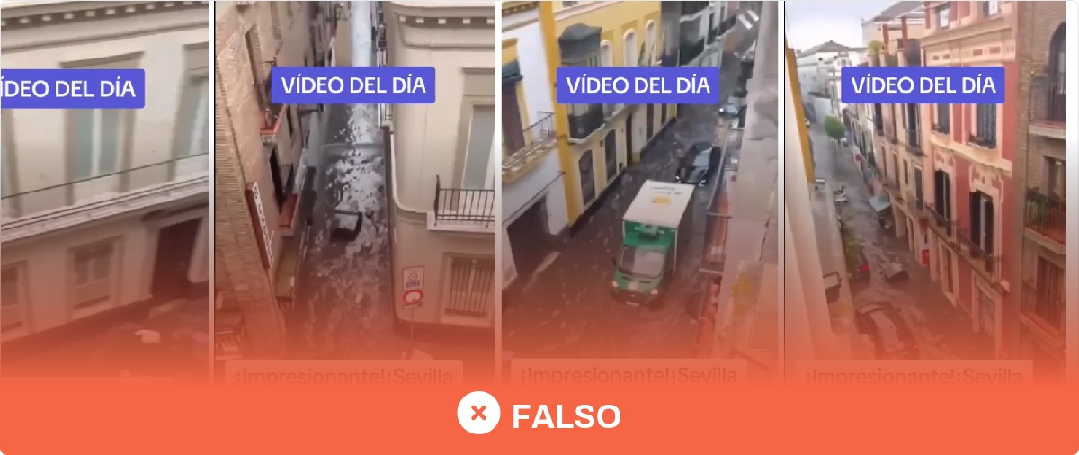 No, este vídeo del centro de Sevilla inundado no es actual, es de octubre de 2025