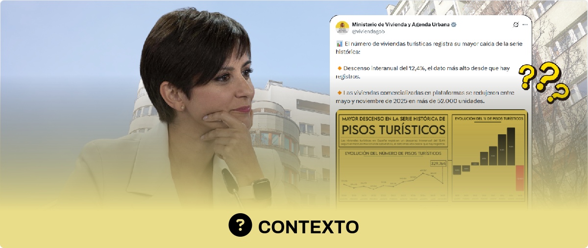 El Ministerio de Vivienda y su afirmación sobre “la mayor bajada de alojamientos turísticos”: datos, omisiones del ministerio y cambios en los meses de referencia del INE