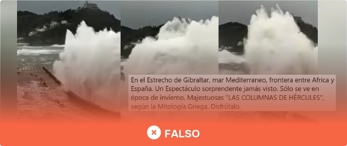 No, este vídeo con olas gigantes no está grabado en el Estrecho de Gibraltar ni es actual: es el Paseo Nuevo de San Sebastián
