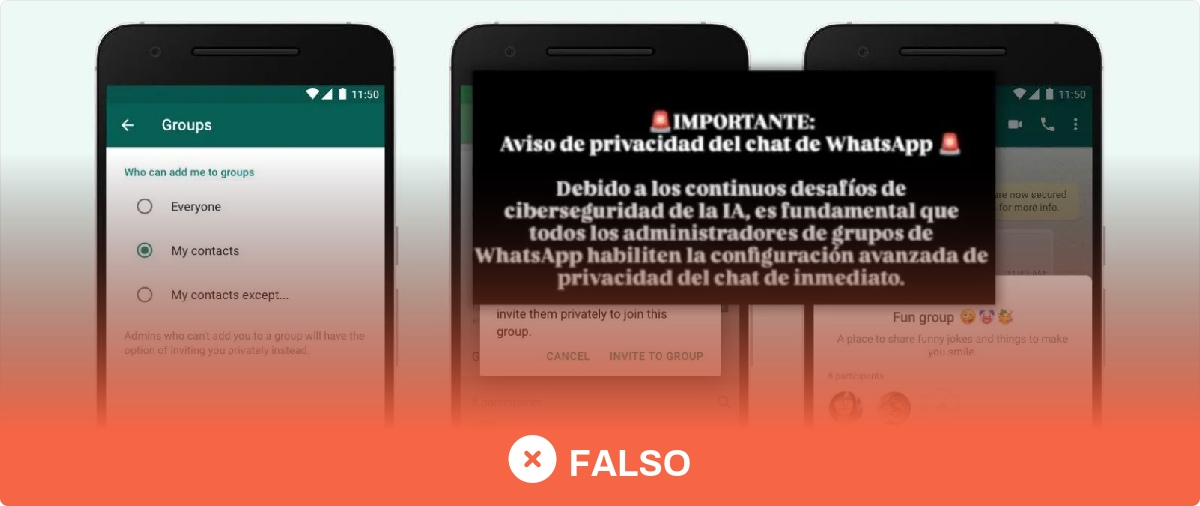 Es falso que la IA de Meta pueda acceder a “todos” tus mensajes de WhatsApp si no activas la privacidad avanzada: solo puede leer aquellos en los que se la menciona o los que se comparten con ella