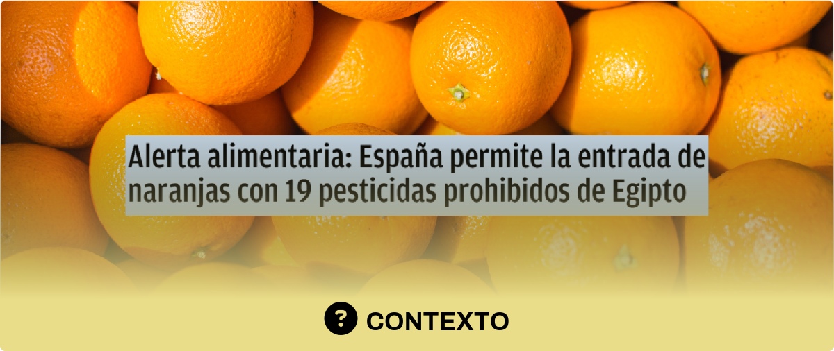 ¿En España han entrado naranjas de Egipto con 19 pesticidas prohibidos en Europa? Desde 2024 no hay ninguna alerta de España por naranjas egipcias