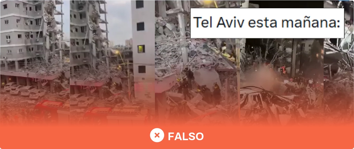 Este vídeo de las tareas de rescate en un edificio derruido está grabado en Bat Yam (Israel) y no es actual: son imágenes de 2025