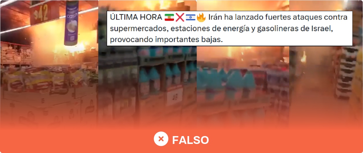 No, este vídeo del incendio de un supermercado no está grabado en Israel: son imágenes del 22 de febrero de 2025 en México