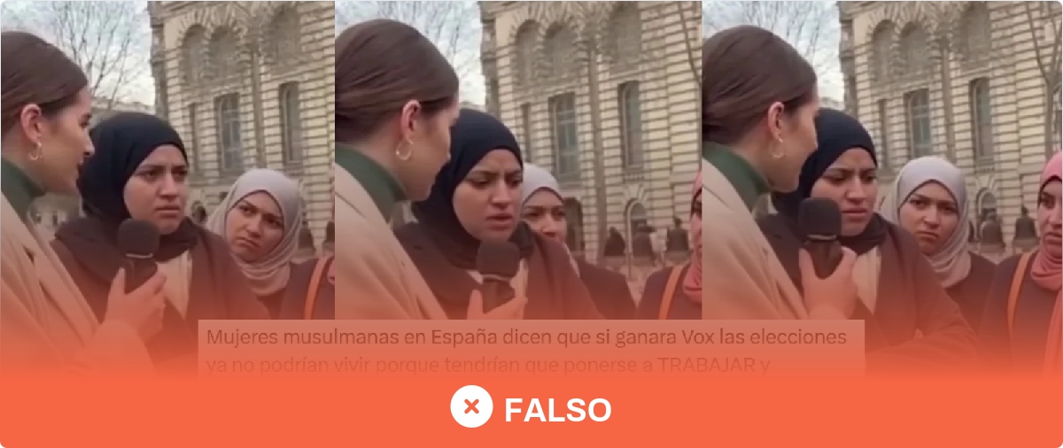 No, este vídeo de tres mujeres musulmanas diciendo que si gana Vox se irán a su país no es real: tiene indicios de haber sido generado con IA