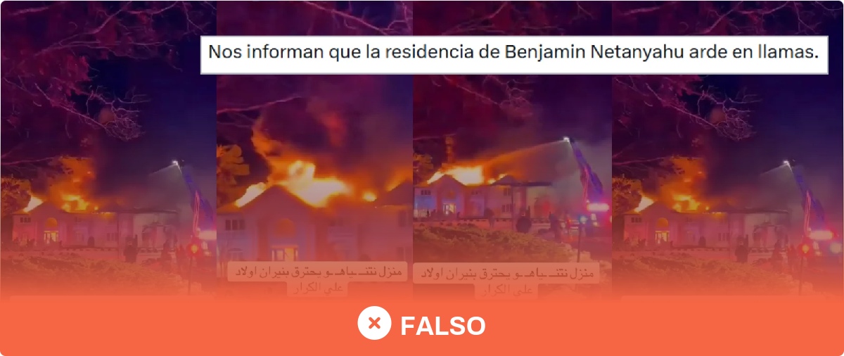 No, este vídeo no muestra un incendio en la residencia de Netanyahu tras la escalada militar en Oriente Medio: son imágenes del 8 de febrero de 2026 en Estados Unidos