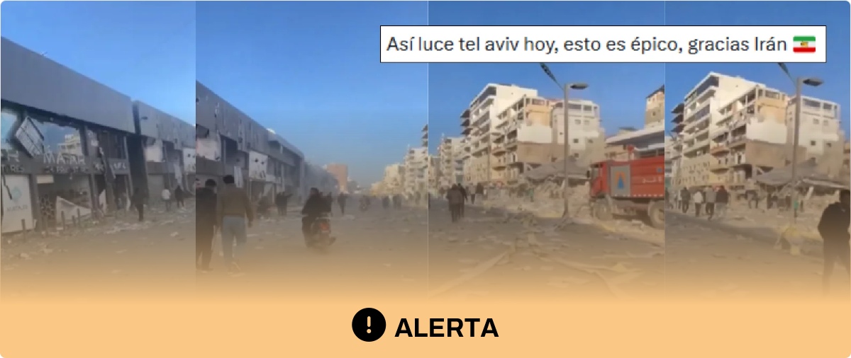 Cuidado con este vídeo de una calle destruida que se difunde como Tel Aviv: no hay rastro de que la tienda que aparece esté en Israel