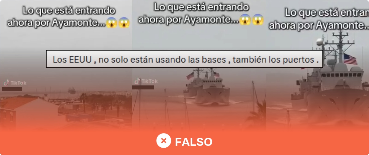 No, este vídeo de dos barcos con bandera estadounidense entrando en el puerto de Ayamonte (Huelva) no es real: están generados con inteligencia artificial