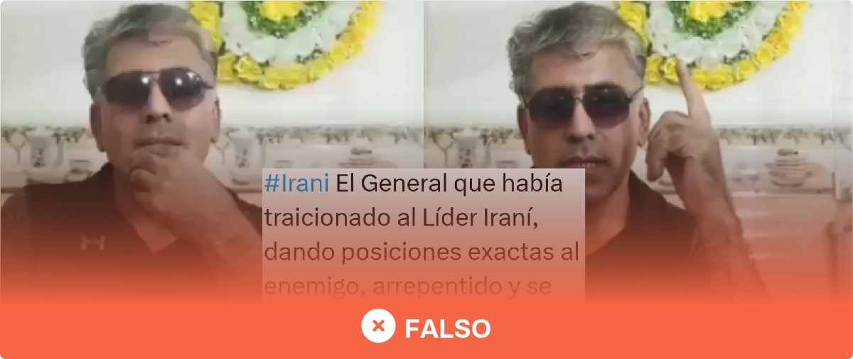Este vídeo no muestra a un general iraní suicidándose en directo por traicionar a su país por dar posiciones exactas al enemigo durante los ataques de EEUU e Israel contra Irán