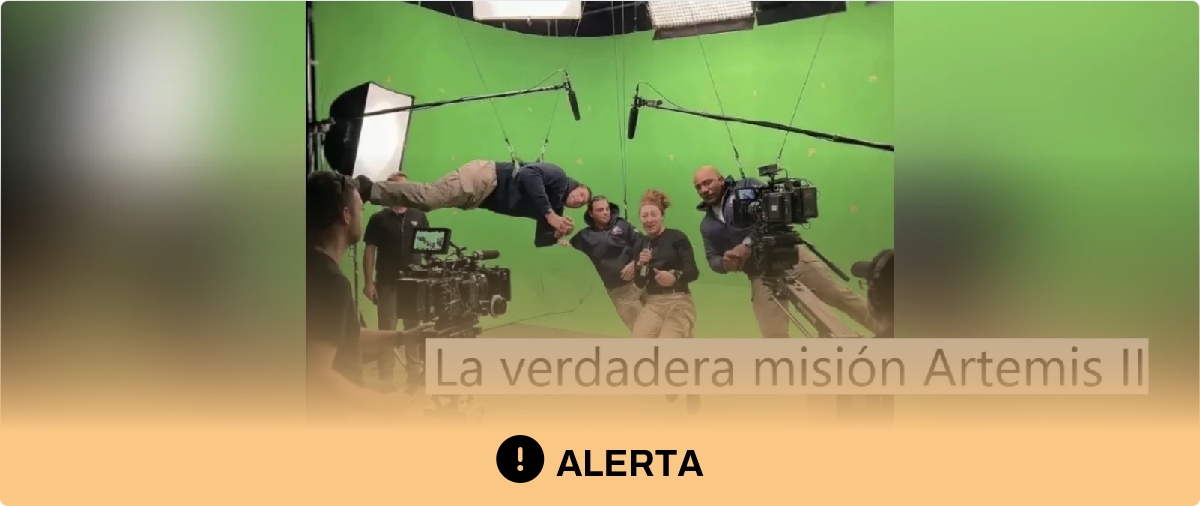 Cuidado con esta imagen que muestra a los astronautas de la misión Artemis II en un croma: tiene indicios de haber sido manipulada
