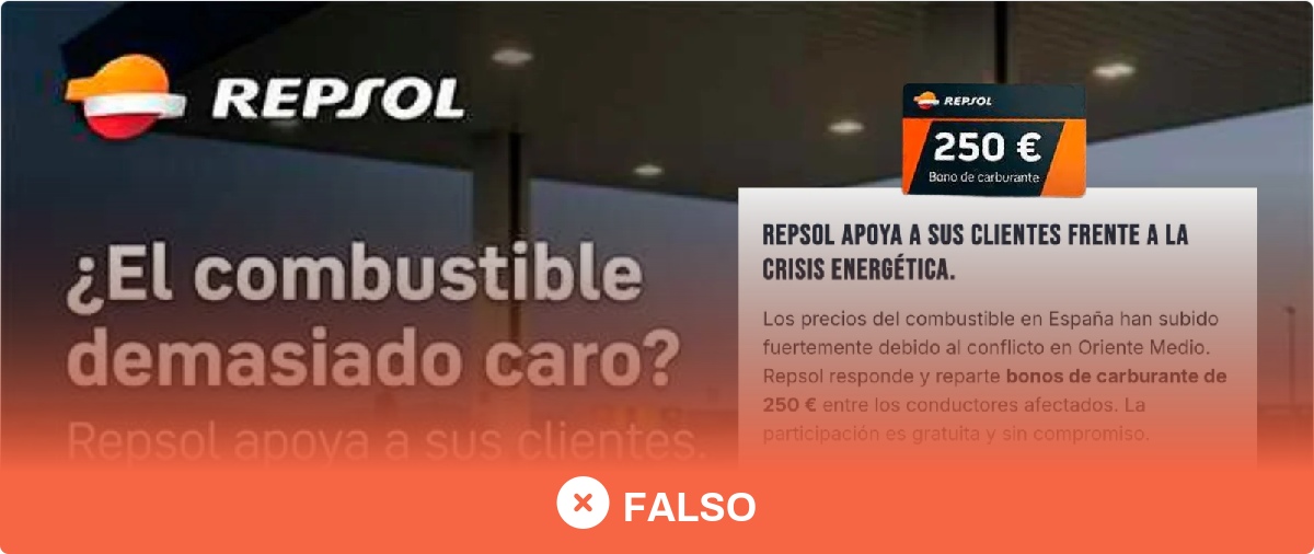 Repsol no sortea bonos de carburantes de 250 euros entre los conductores afectados por la subida del precio de la gasolina, es un timo