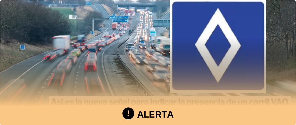 Cuidado con los contenidos que dicen que la DGT “implementa” esta señal para los carriles bus VAO: a 15 de abril de 2026 no se ha anunciado nada y esa es la que se utiliza en Francia