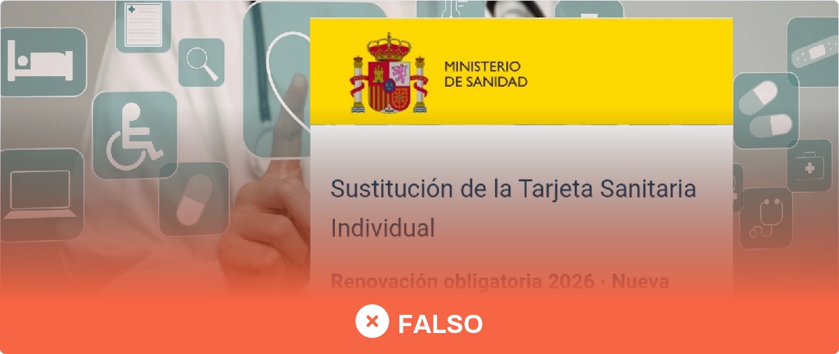 No, el Ministerio de Sanidad no está pidiendo que se renueven las tarjetas sanitarias emitidas antes de enero de 2023: es un timo