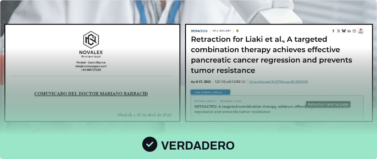 Sí, la revista PNAS ha retractado el estudio del grupo de Mariano Barbacid sobre el cáncer de páncreas por “conflictos de interés no declarados”, pero no valora la investigación y el científico asegura haber reenviado el artículo para...