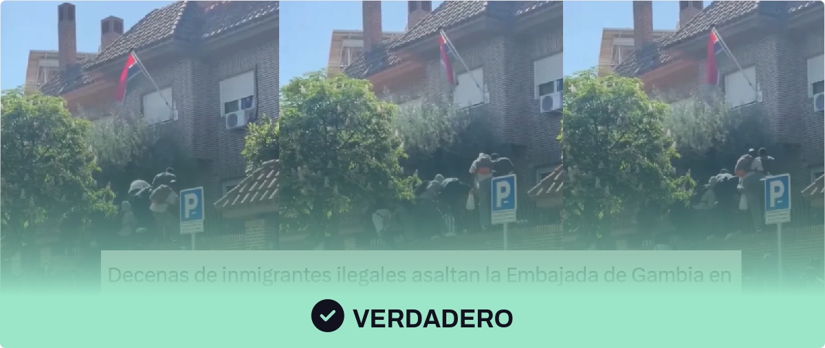Sí, un grupo de personas migrantes ha intentado colarse en la Embajada de Gambia en Madrid para obtener la documentación necesaria para la regularización