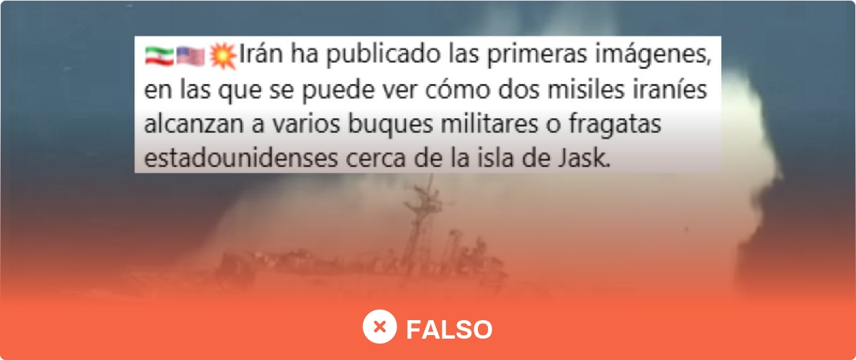 No, estas imágenes no muestran el bombardeo con "dos misiles iraníes" a buques estadounidenses: es un vídeo de 2016 de un ejercicio de la Armada de EEUU