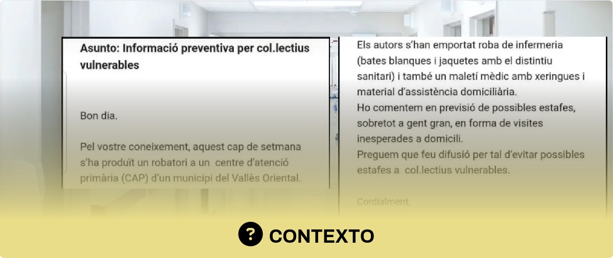 Qué sabemos de este “aviso preventivo” de posible estafa tras el robo de batas con “distintivo sanitario”: los Mossos d’Esquadra aseguran que es un “caso antiguo”