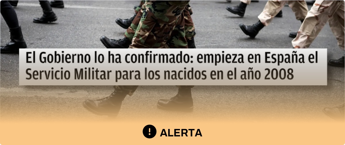 Cuidado con los contenidos que afirman que “empieza en España el servicio militar para los nacidos en 2008”: hablan de convocatorias voluntarias que se vienen ofertando desde 2003