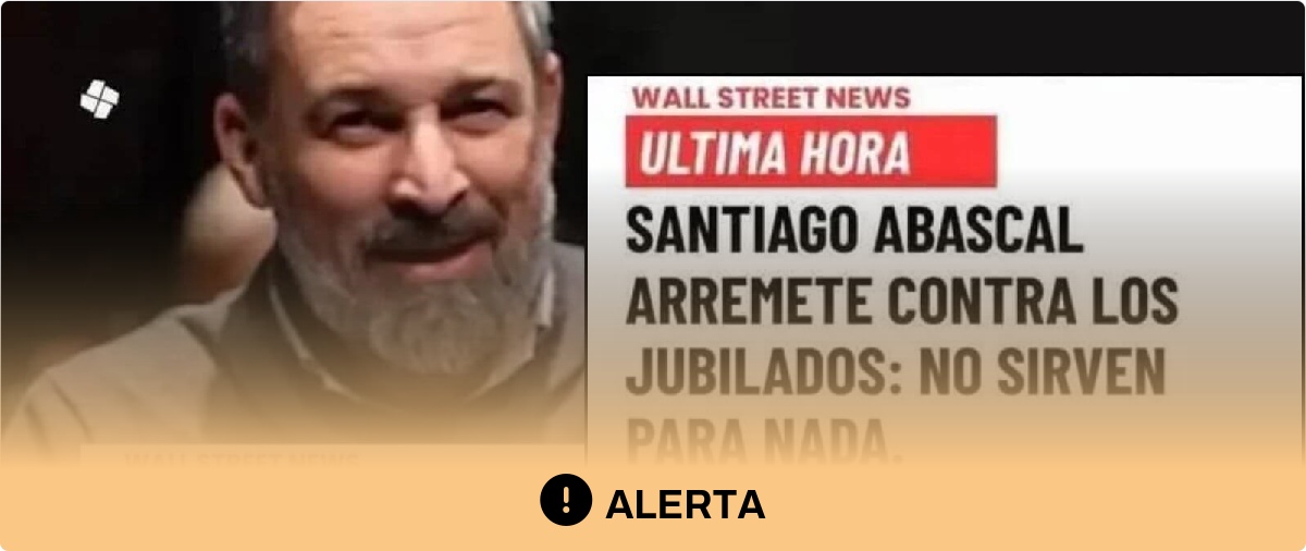 Cuidado con los contenidos que le atribuyen a Santiago Abascal esta frase sobre que "los jubilados no sirven para nada": no hay rastro y el medio que supuestamente lo ha publicado no existe