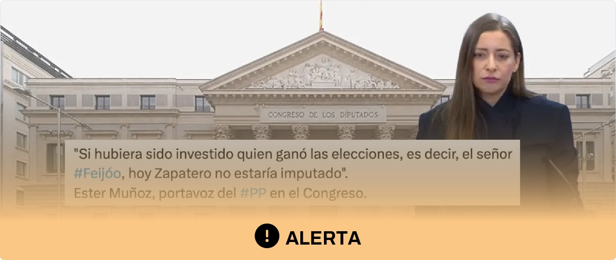 "Zapatero no estaría imputado": la frase recortada de Ester Muñoz (PP) que sirve para alentar las teorías sobre "un montaje"