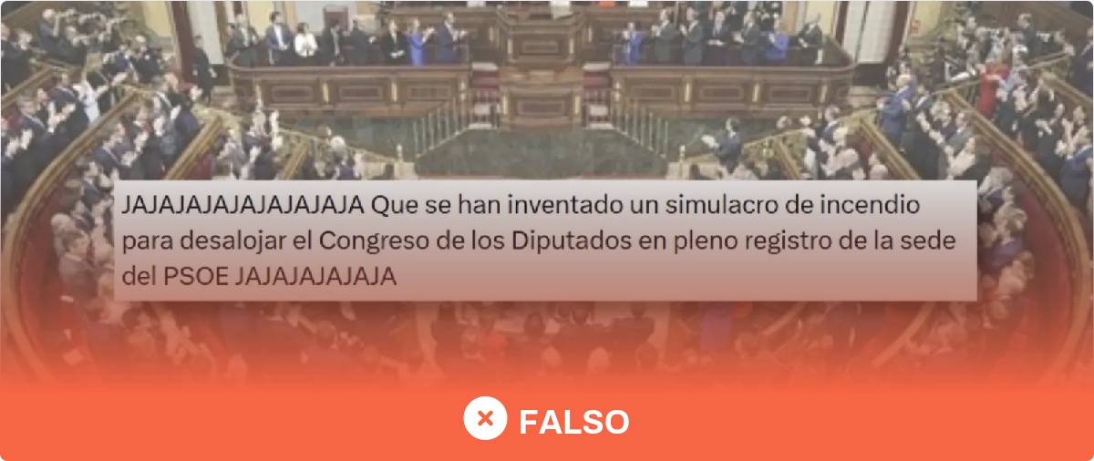 No, no se han "inventado" un simulacro de incendio en el Congreso "en pleno registro de la sede del PSOE": se planteó el 13 de mayo y avisaron a los trabajadores por correo cinco días antes