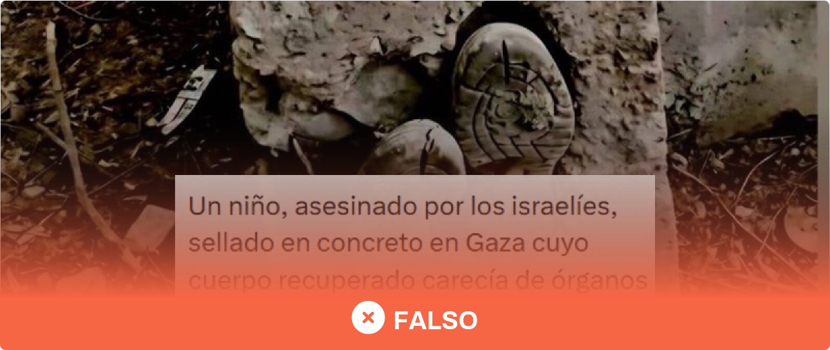 No, esta foto no es de un niño "asesinado por israelíes y sellado en cemento" en Gaza: se tomó en Brasil