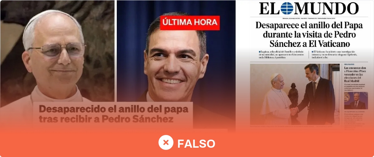 El "anillo del Papa que robó Sánchez": tuits satíricos con capturas falsas que terminan desinformando