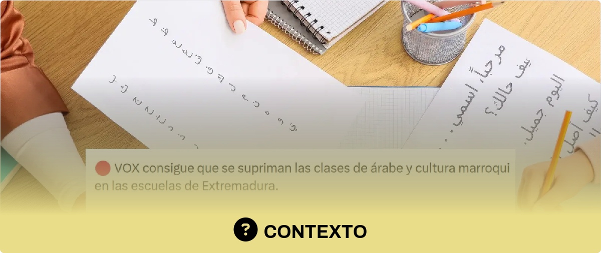 Qué sabemos sobre que PP y Vox han suprimido las clases de árabe y cultura marroquí en Extremadura: la Junta afirma que no se eliminan, sino que se impartirán fuera de los colegios