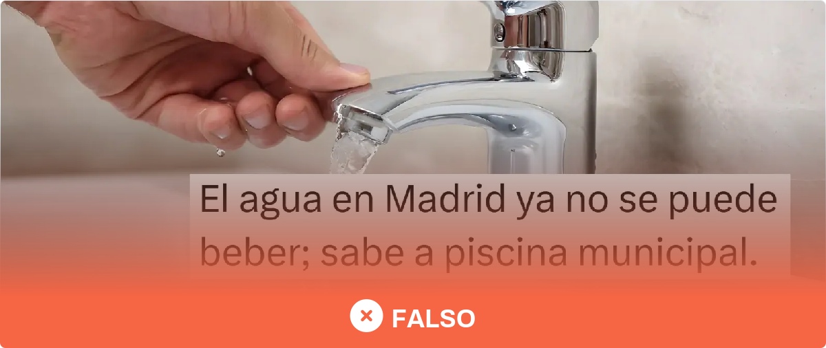 No, no es cierto que, a 9 de junio de 2026, el agua de grifo de Madrid "no se puede beber": el Canal Isabel II asegura que el agua sigue siendo potable y apta para el consumo